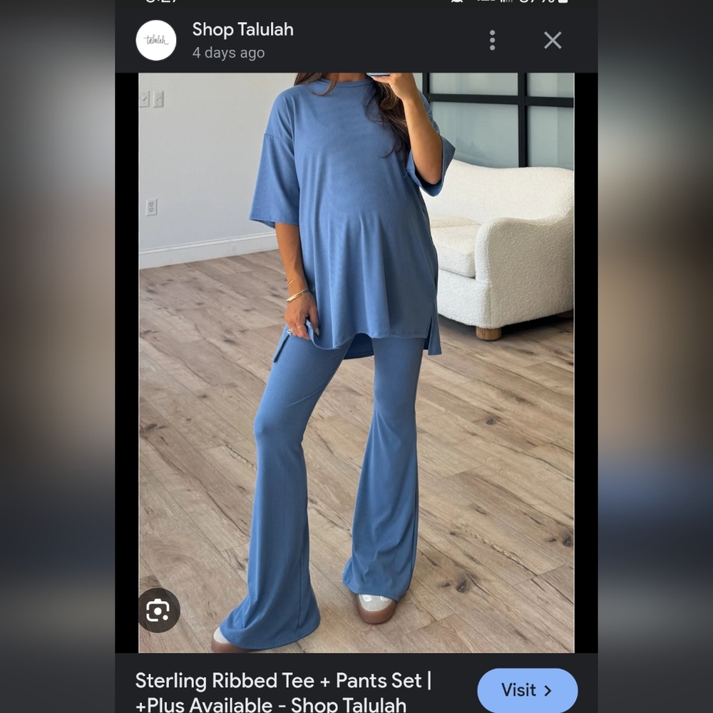 Talulah sterling ribbed pant set